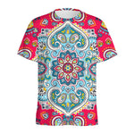 Floral Paisley Mandala Print Men's Sports T-Shirt