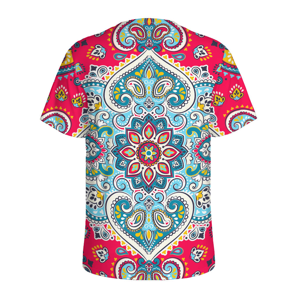 Floral Paisley Mandala Print Men's Sports T-Shirt