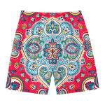 Floral Paisley Mandala Print Men's Swim Trunks