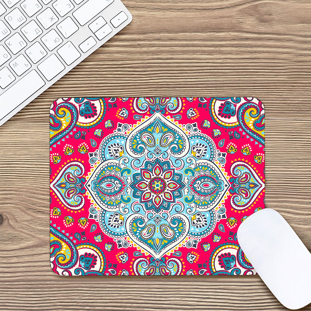 Floral Paisley Mandala Print Mouse Pad