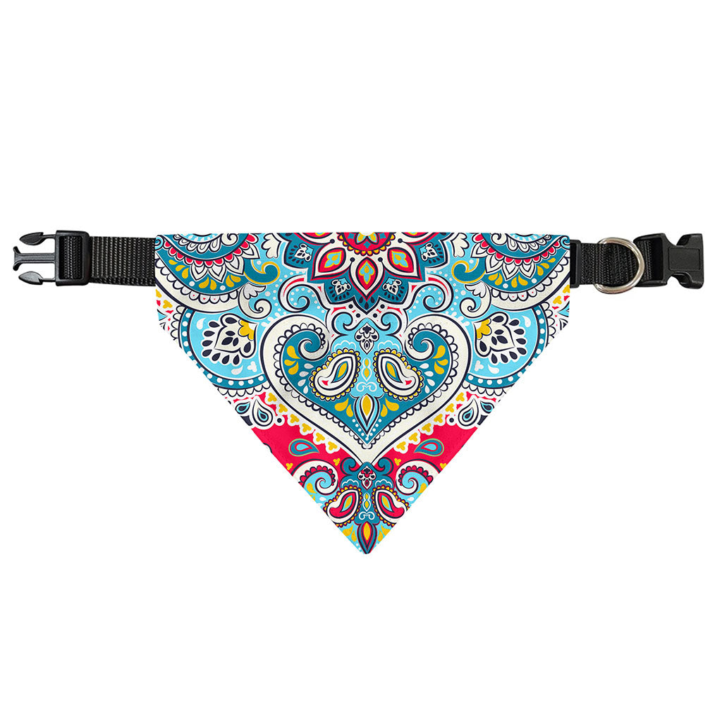 Floral Paisley Mandala Print Over The Collar Dog Bandana