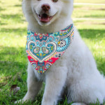 Floral Paisley Mandala Print Over The Collar Dog Bandana