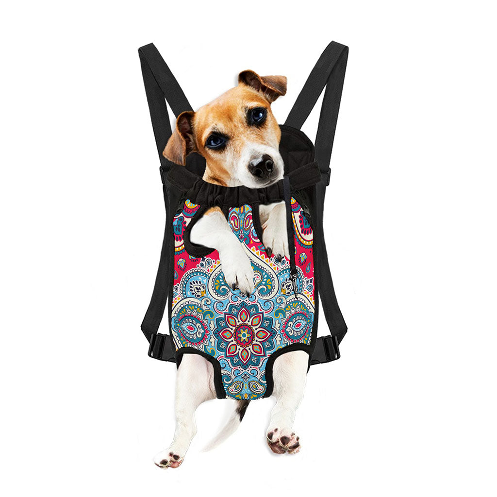 Floral Paisley Mandala Print Pet Carrier Backpack