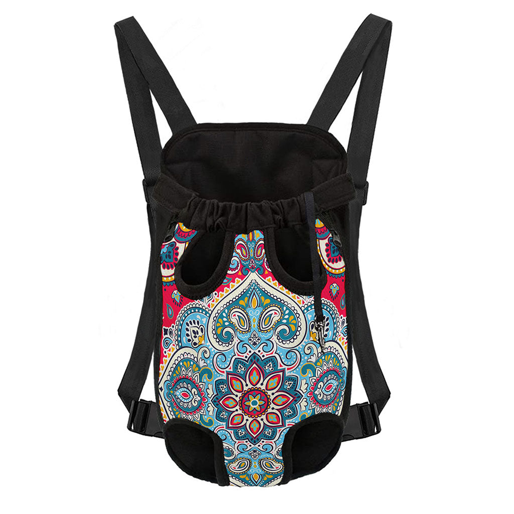 Floral Paisley Mandala Print Pet Carrier Backpack