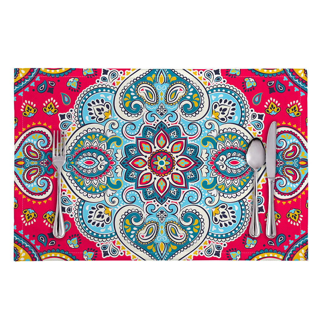 Floral Paisley Mandala Print Placemat