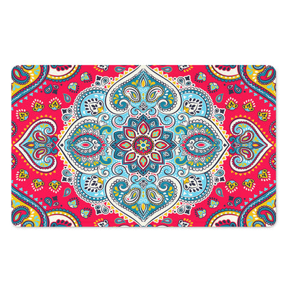 Floral Paisley Mandala Print Polyester Doormat