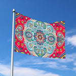 Floral Paisley Mandala Print Polyester Flag
