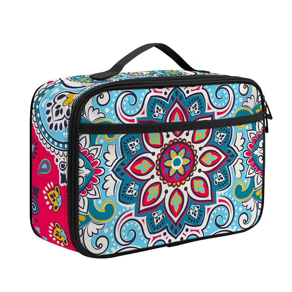 Floral Paisley Mandala Print Portable Lunch Bag