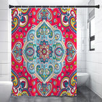 Floral Paisley Mandala Print Premium Shower Curtain