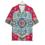 Floral Paisley Mandala Print Rayon Hawaiian Shirt