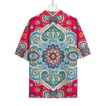 Floral Paisley Mandala Print Rayon Hawaiian Shirt