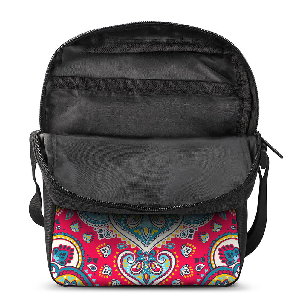 Floral Paisley Mandala Print Rectangular Crossbody Bag