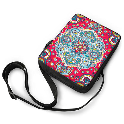 Floral Paisley Mandala Print Rectangular Crossbody Bag