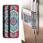 Floral Paisley Mandala Print Refrigerator Handle Covers