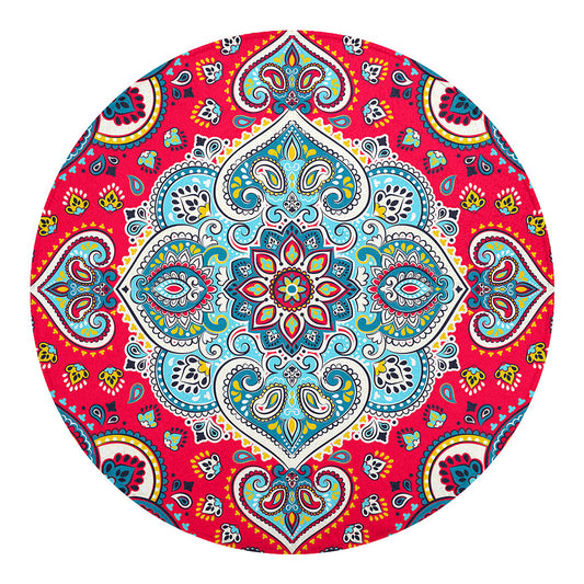Floral Paisley Mandala Print Round Blanket