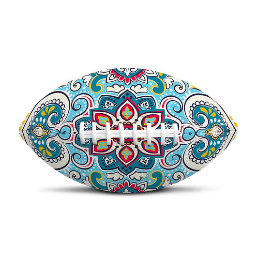 Floral Paisley Mandala Print Rugby Ball