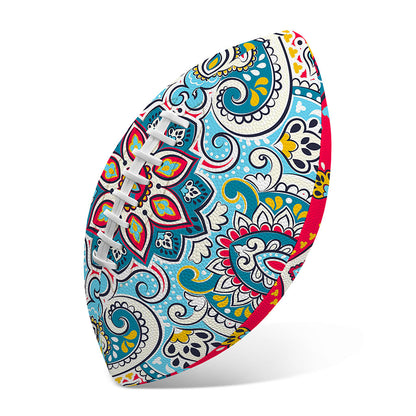 Floral Paisley Mandala Print Rugby Ball