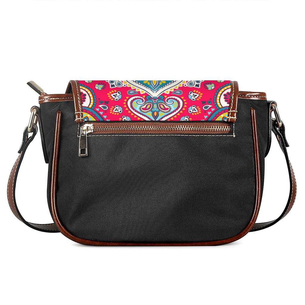 Floral Paisley Mandala Print Saddle Bag