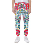 Floral Paisley Mandala Print Scuba Joggers