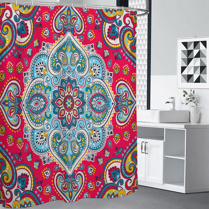Floral Paisley Mandala Print Shower Curtain