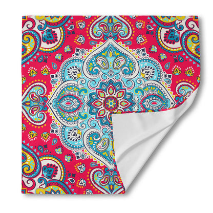 Floral Paisley Mandala Print Silk Bandana