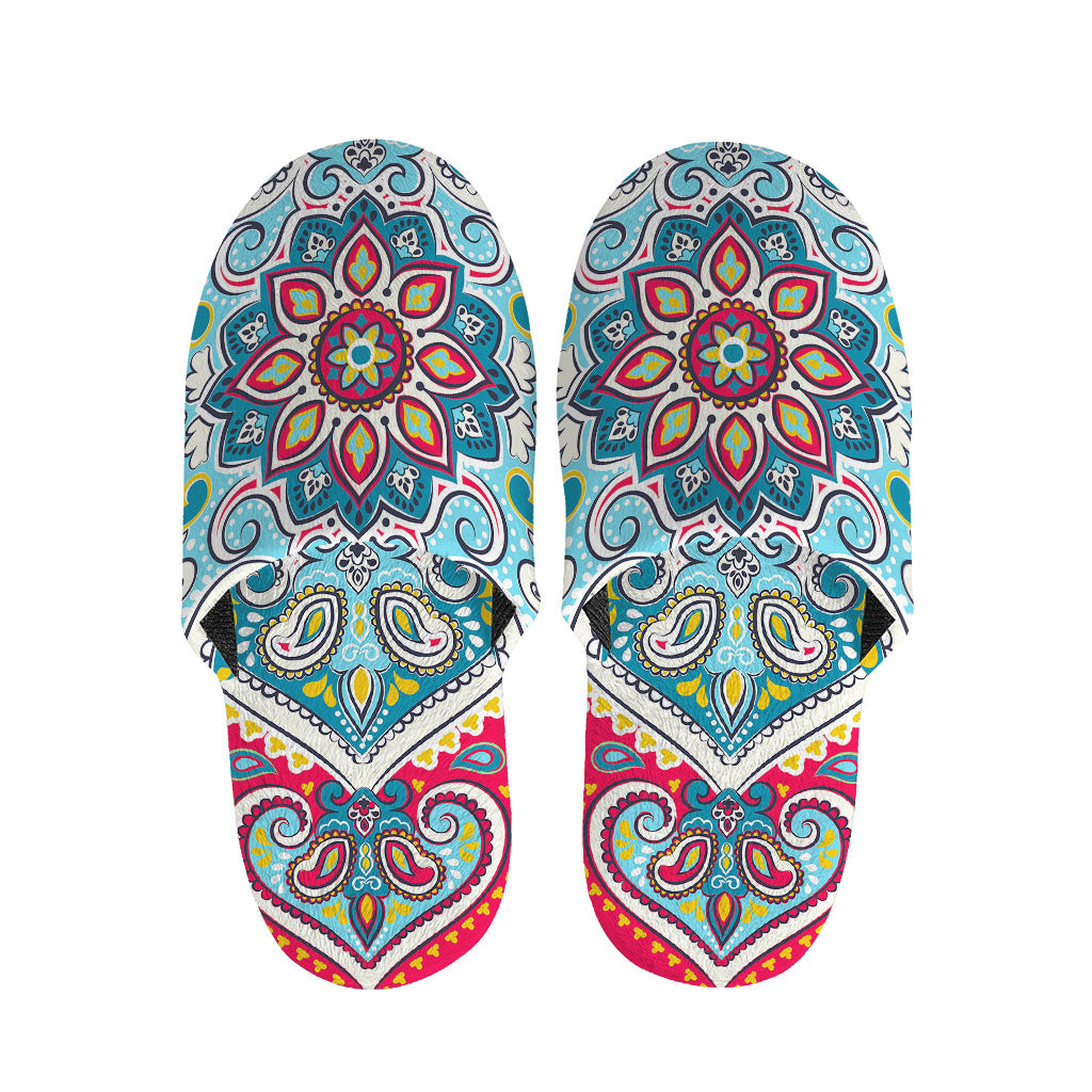 Floral Paisley Mandala Print Slippers