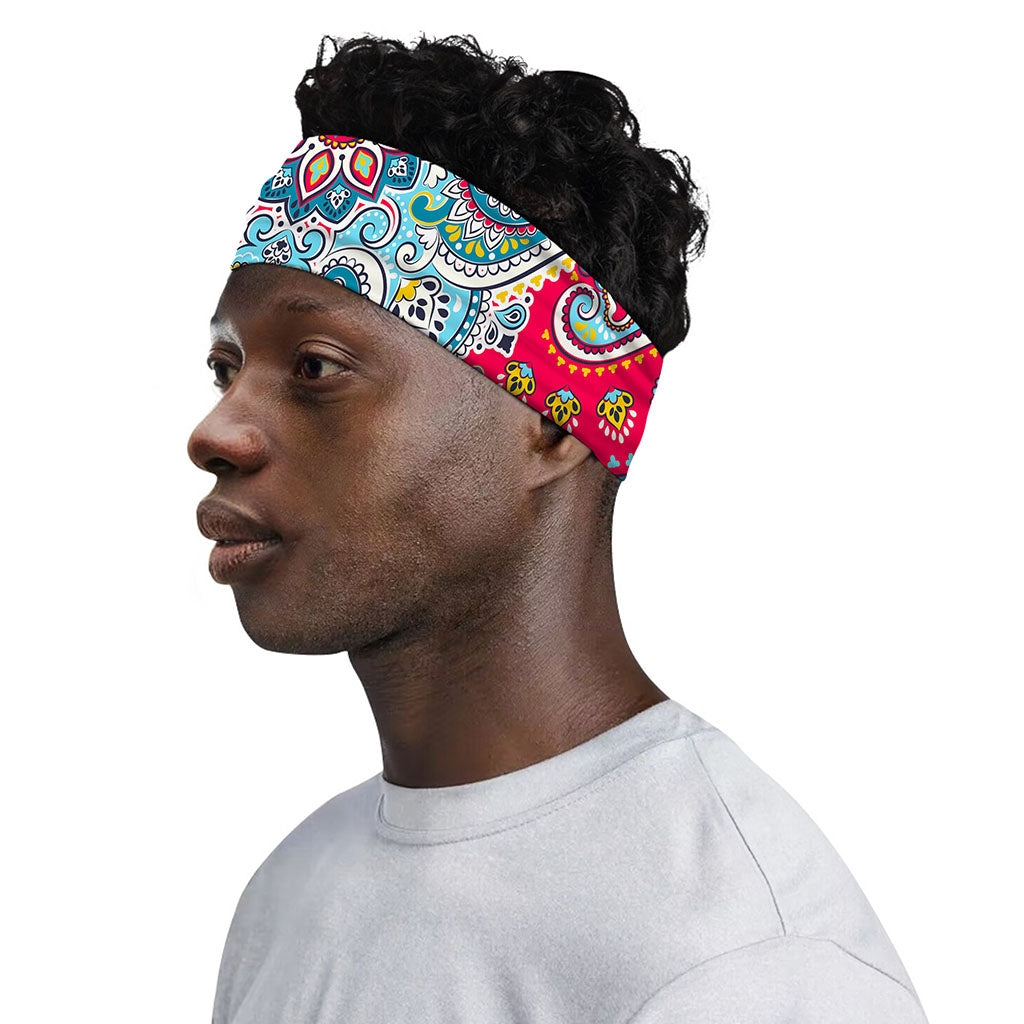 Floral Paisley Mandala Print Sports Headband