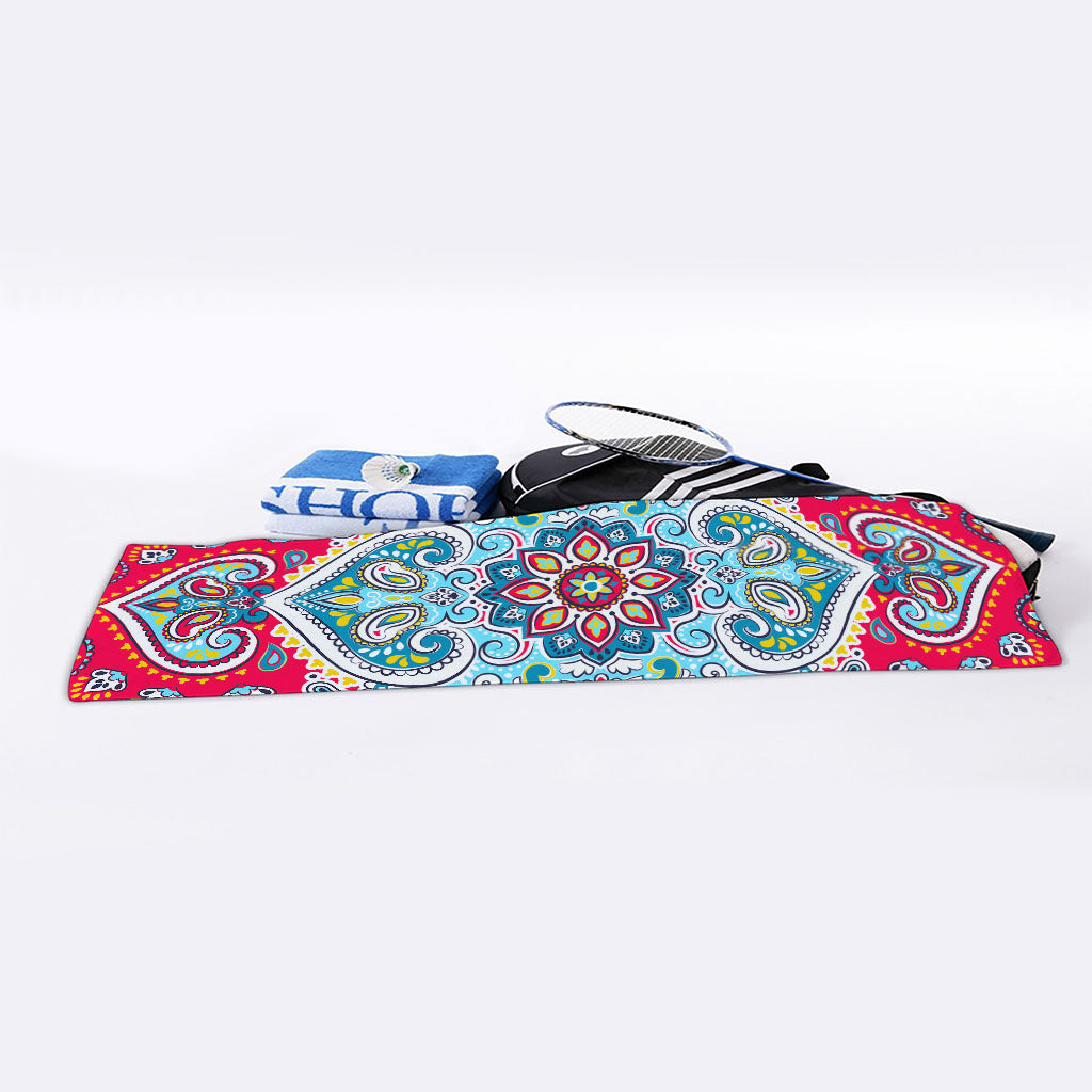 Floral Paisley Mandala Print Sports Towel