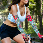 Floral Paisley Mandala Print Sun Protection Arm Sleeves