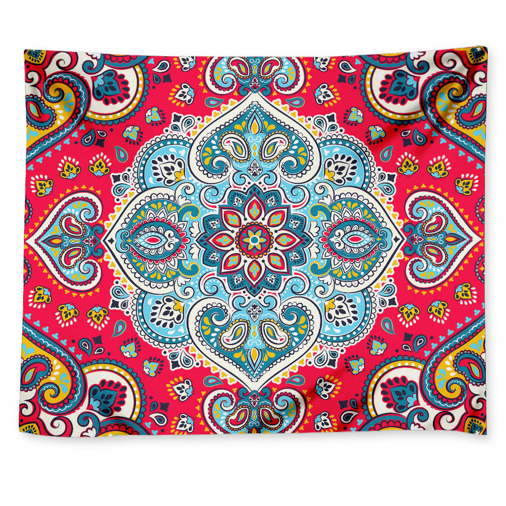 Floral Paisley Mandala Print Tapestry