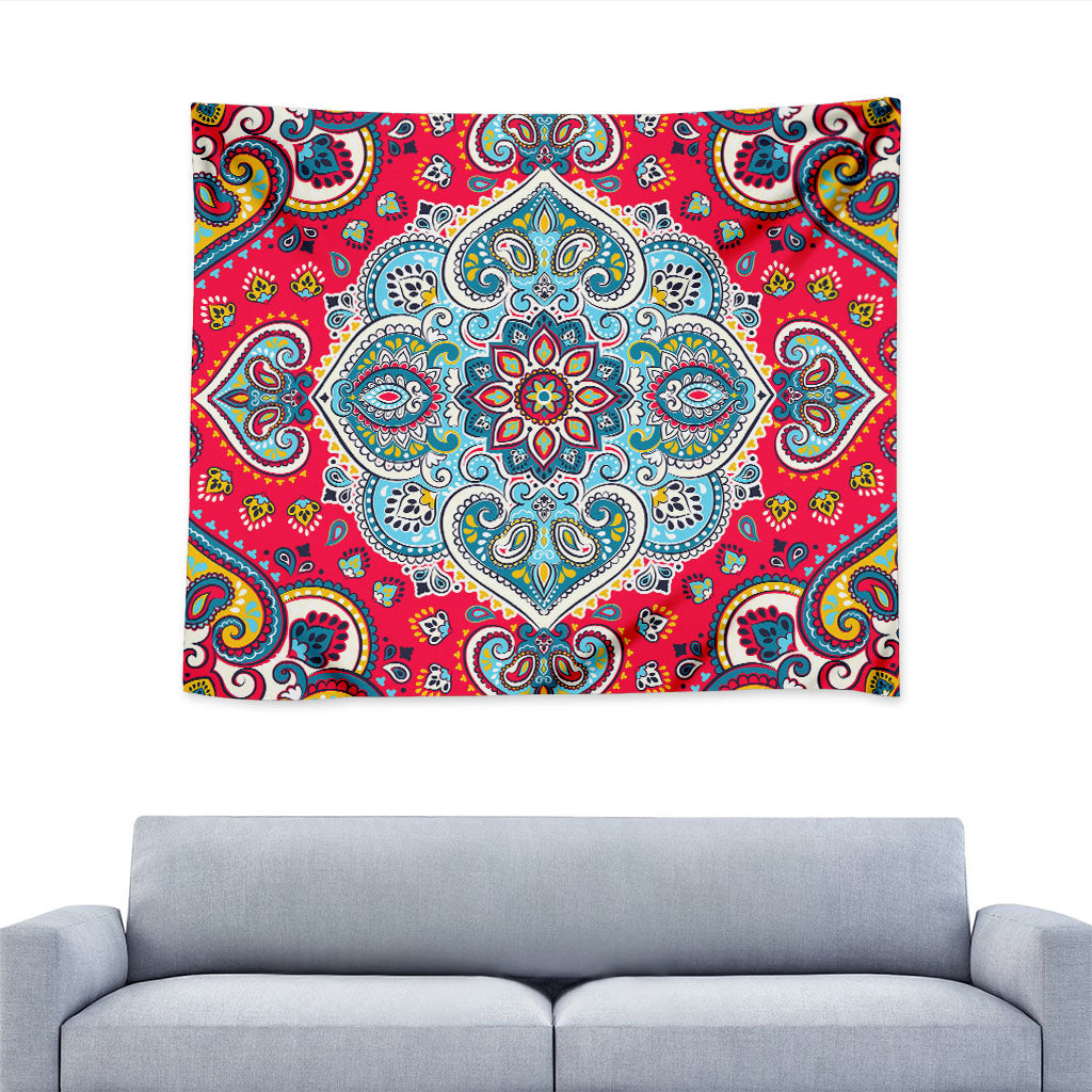 Floral Paisley Mandala Print Tapestry