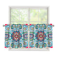 Floral Paisley Mandala Print Tier Curtains