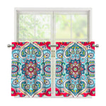 Floral Paisley Mandala Print Tier Curtains