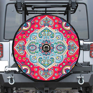 Floral Paisley Mandala Print Tire Cover With Camera Hole