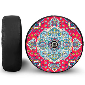 Floral Paisley Mandala Print Tire Cover With Camera Hole