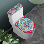 Floral Paisley Mandala Print Toilet Lid And Tank Cover Set