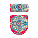 Floral Paisley Mandala Print Toilet Lid And Tank Cover Set