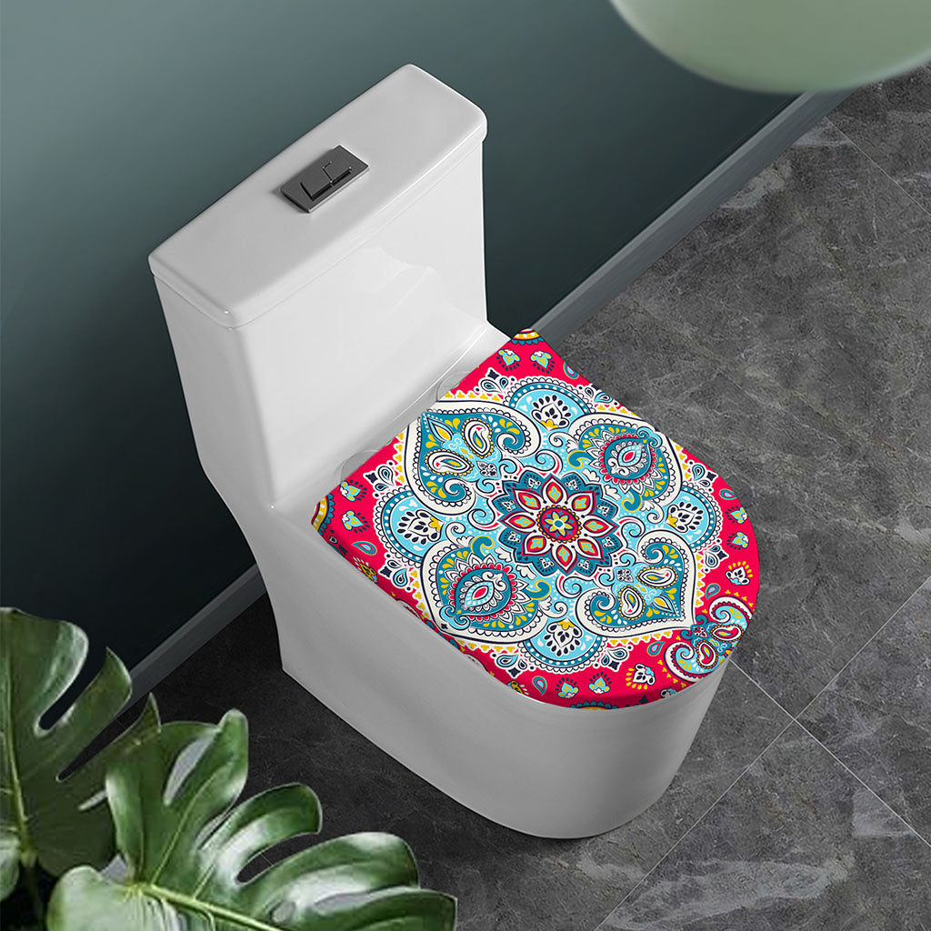 Floral Paisley Mandala Print Toilet Lid Cover