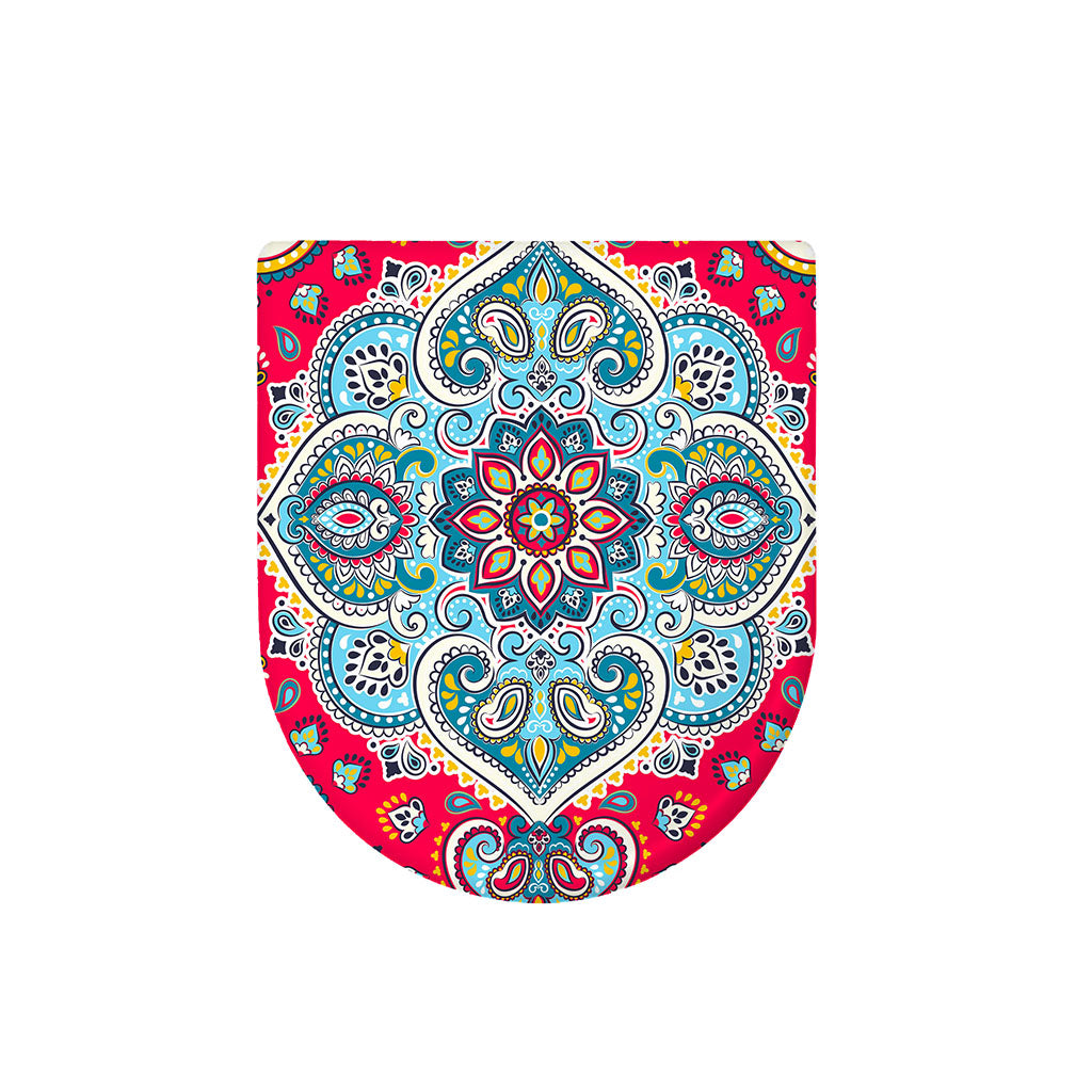 Floral Paisley Mandala Print Toilet Lid Cover