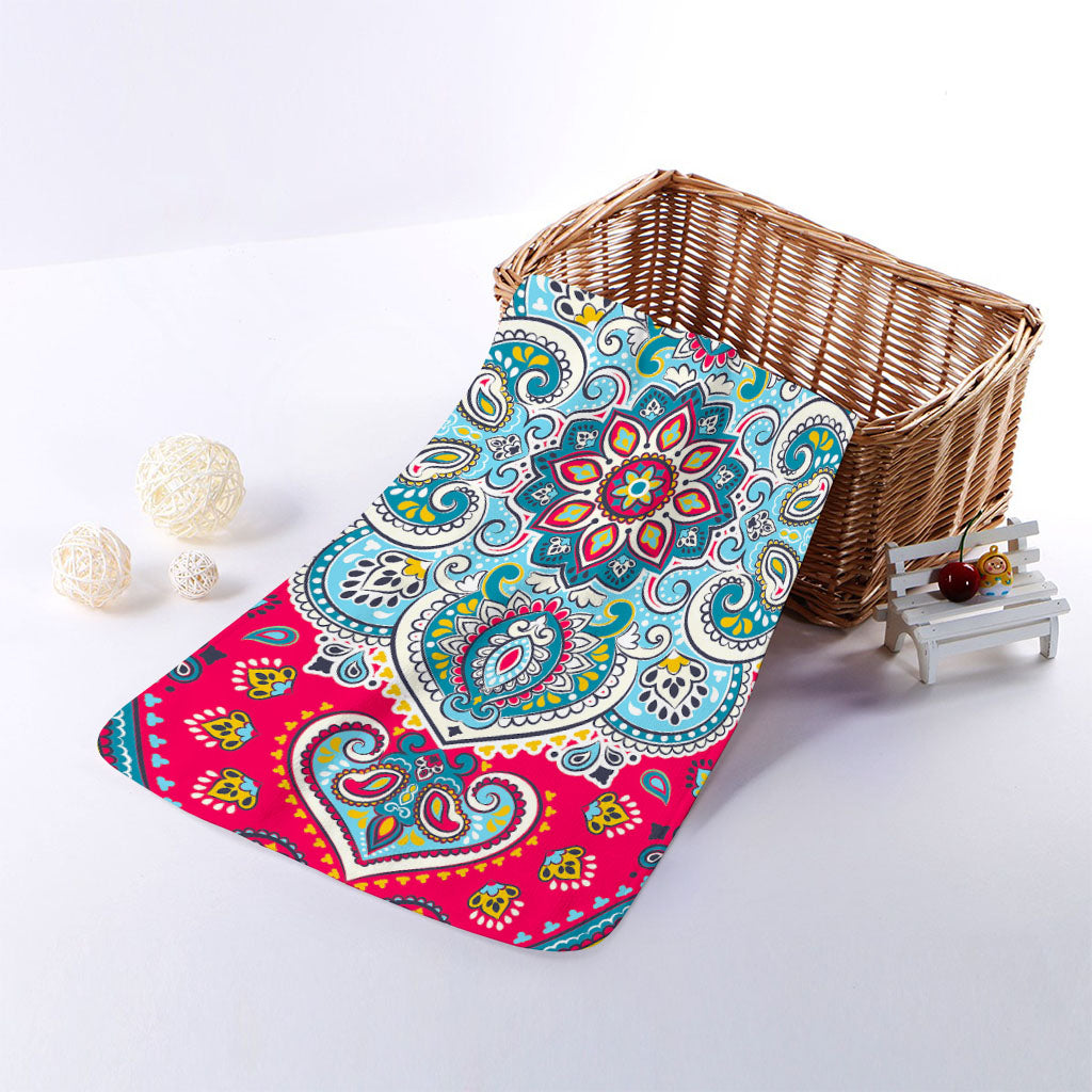 Floral Paisley Mandala Print Towel