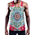 Floral Paisley Mandala Print Men's Workout Tank Top