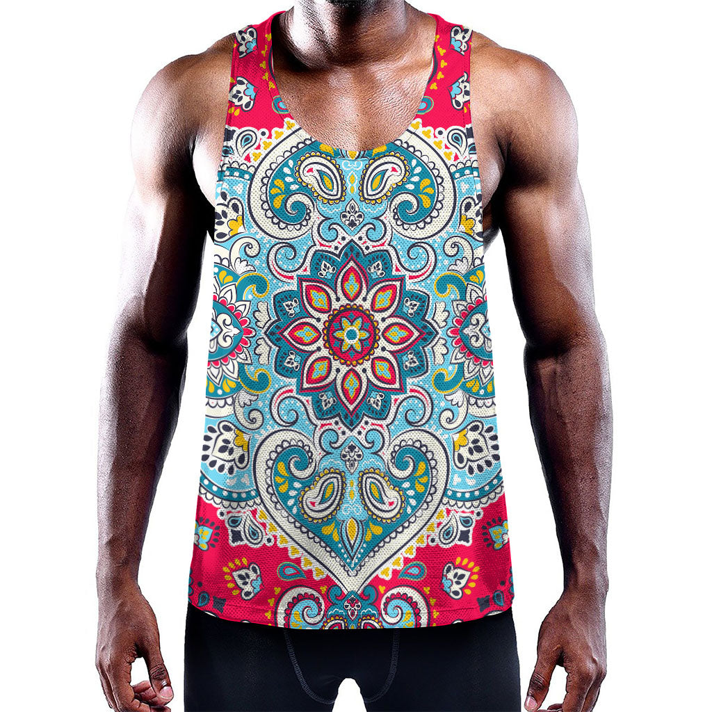 Floral Paisley Mandala Print Training Tank Top