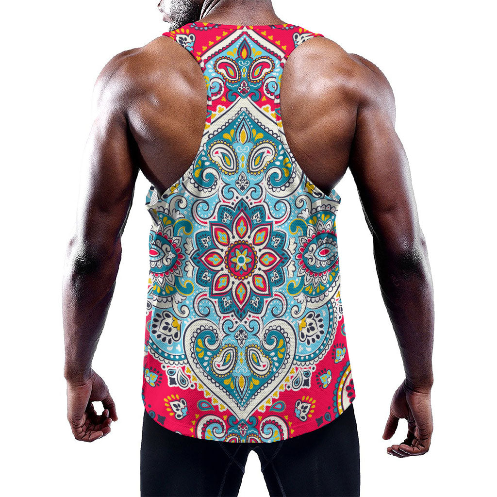 Floral Paisley Mandala Print Training Tank Top