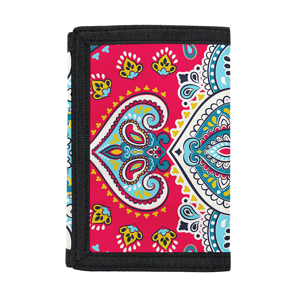 Floral Paisley Mandala Print Trifold Wallet