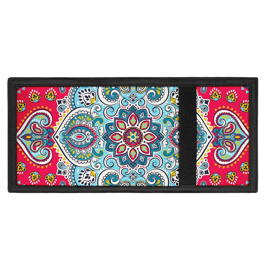 Floral Paisley Mandala Print Trifold Wallet