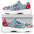 Floral Paisley Mandala Print White Chunky Shoes