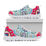Floral Paisley Mandala Print White Running Shoes