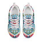 Floral Paisley Mandala Print White Running Shoes