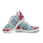 Floral Paisley Mandala Print White Running Shoes