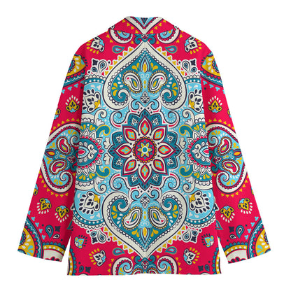 Floral Paisley Mandala Print Women's Blazer